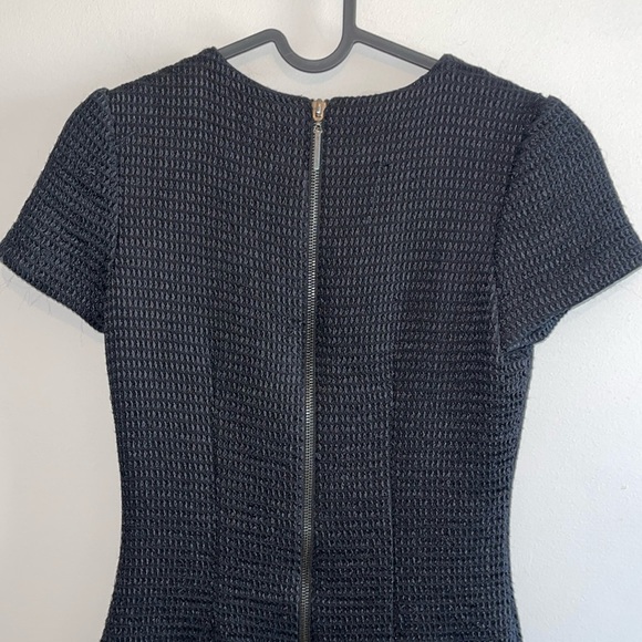 Vintage Badgely Mischka Textured Waffle Knit Little Black Cocktail Dress - Picture 11 of 16